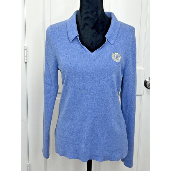 Tommy Hilfiger Sweaters - Tommy Hilfiger Sweater Women's Large‎ Stretch Pullover Collar Shirt Long Sleeve